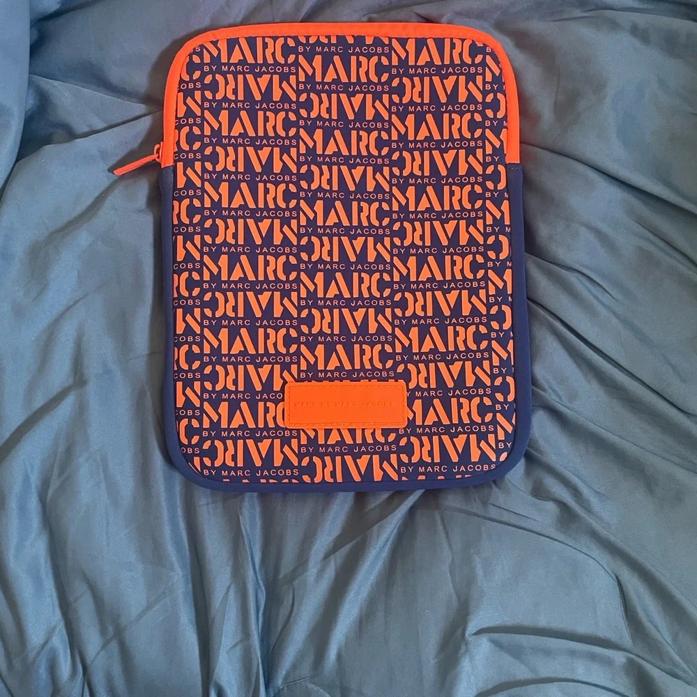 Marc By Marc Jacobs Orange and Blue Logo Tablet Sleeve